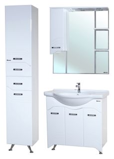 Зеркало-шкаф с подсветкой Bellezza Дрея 85см левый белый 00000001068